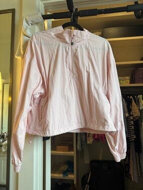 Yogalicious Light Pink Half-Zip Windbreaker Jacket